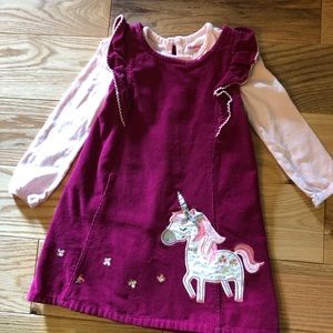 Nannette Unicorn 2 Piece Corduroy Jumper Set